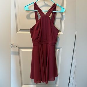 Burgundy/maroon Lulus semi formal dress